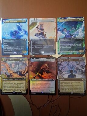 6 Avatar TLA Main Character Borderless & Showcase NM  MTG Cards~Aang~Katara~Iroh